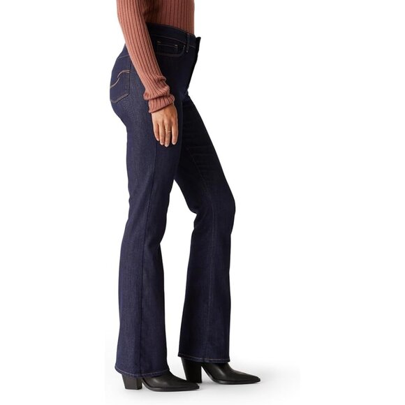 Women's Plus Size Curvy Shaping Straight Jeans Stretch Denim Bootcut - Picture 5 of 5